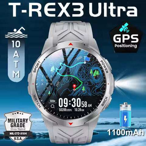 2025New T-Rex3 Ultra 1100mAh Battery Smart Watch Men Compass Bt Call 3ATM Waterproof Sports tracker 