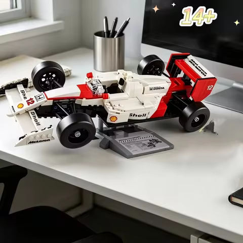 In Stock 693pcs Racing Car Model MP4/4 Puzzle Building Blocks With Display Stand Mechanical Group Br