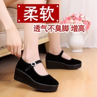 WanHeDa Tai Thick Sole Platform Work Old Beijing Cloth Shoes
