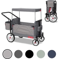 Radio Flyer Odyssey Stroll 'N Wagon, Baby Push Wagon Stroller with Canopy and Bag, Grey Stroller Wagon, Ages 1+ Years