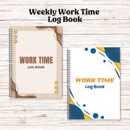 A&J Work Time Log Book Tracker Notebook Record Book 100 Pages Wire Bind A4 Notebook A5 Notebook
