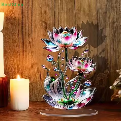 ❤2D Flat Acrylic White Crystal Dragon Statue Studio Display Table Ornament Gift Home Decor