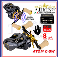 [8kg Max Drag] Ajiking Atom C-SW High Speed Baitcasting Reel Left Handle Saltwater Bc Baitcast Fishi