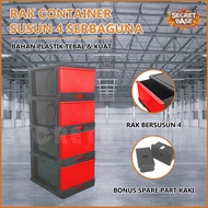 LACI CONTAINER SUSUN 4 - Laci Plastik Susun / Lemari Pakaian / Kabinet