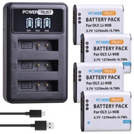 4x LI-90B LI 90B LI-92B Li90B Battery and Charger for Olympus Tough TG-6 TG-5 TG-Tracker SH-1 SH-2 SP-100 IHS Tough TG-1 TG-2