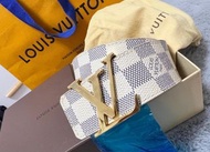 現貨-Authentic Louis Vuitton LV belt 專櫃正品路易威登白棋盤皮帶