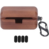 Walnut Wooden Case for AZ80 Earphones, Support Cordless Charging, Wood Protector Charging Case for E