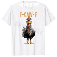 S-5XL Baju Funny Chicken F-Caw-F Graphic T-shirt FCAWF Rooster Halloween Meme Shirt for Lelaki & Wan