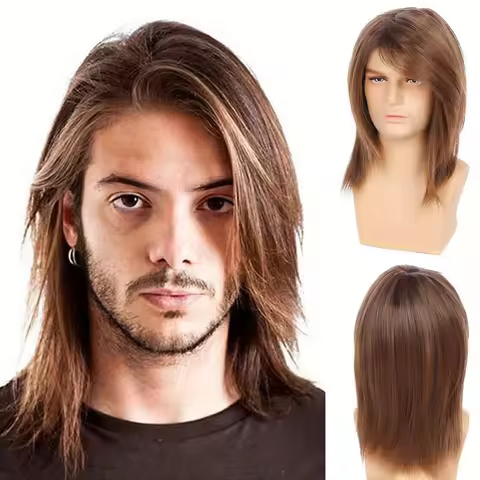 Hot Men Synthetic Wigs Short Flaxen Gold Color Men Natural Looking Hair Wig