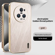 Casing For Honor Magic 5 Pro 5Pro Magic5 Pro Magic5Pro 5G Silk Pattern Luxury Electroplated Gold Pho