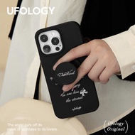 magsafe popsocket popsocket Ufology's original black leather magnetic MagSafe phone case, airbag holder, back sticker, fun, telescopic and simple