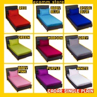 Cadar Single Fitted Plain Cadar Katil Asrama Set 2 in 1 Single Fitted Bedsheet Cadar Tilam Single Ca