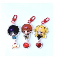 Death Note Acrylic Keychain | L, Light, Misa with Dangle Charm