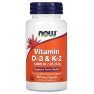 Now Foods Vitamin D3   Vitamin K2 120 Vegetarian Capsules