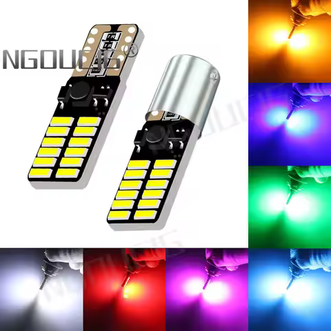 NGOUCIG 2PCS BAX9S Led T10 BA9S BAY9S H6W WY5W H21W Bulb W5W T4W 194 4014 DRL Indicator Signal Lamp 