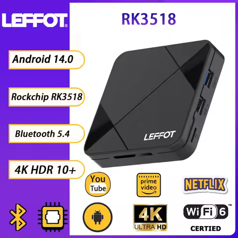 LEFFOT RK3518 TV Box Rockchip RK3518 2GB 8GB 16GB Wifi6&BT5.4 4K@60fps Google Media Player RK3518 An