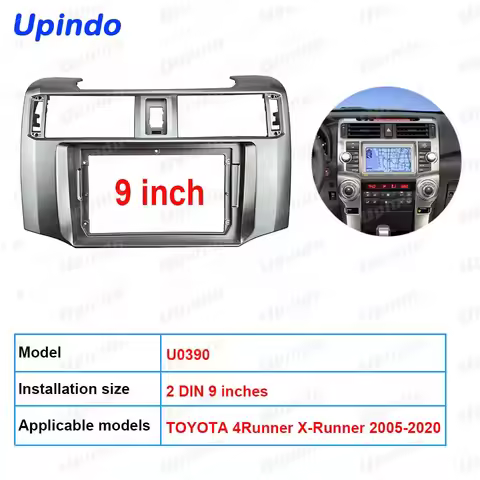 Upindo 9" Android Car Stereo Dash Frame for Toyota 4Runner X-Runner 2005-2020 - 2 Din GPS Multimedia