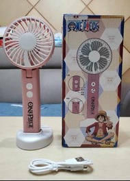 正版 One Piece海賊王航海王檯燈風扇 手持或桌上兩用 兩段燈光 兩段風力 直立高約23cm 全新品