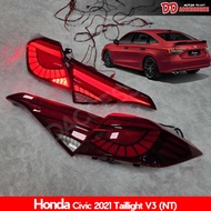 ไฟท้ายแต่ง ไฟท้าย Civic 2021 2022 2023 FE ลาย V3 ชุด4ชิ้น งานสวยมาก