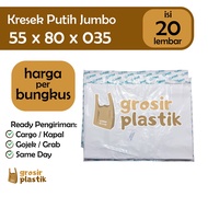 [DISC] Jumbo White Plastic Bag 55 x 80 x 035 XYNO contains 20 GL39