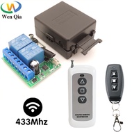 WenQia RF 433MHz Wireless Remote Controller DC 12V 10A 2channel Relay Receiver Module with Long Range Transmitter for Garage/Gate/Door/Motor