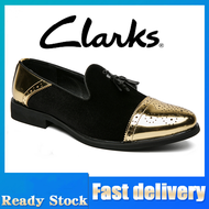 Clarks รองเท้าหนังผู้ชายรองเท้าอย่างเป็นทางการผู้ชาย Slip-On ลําลอง Un Rise Step รองเท้าหนังสีดำบุรุษแบบสวม