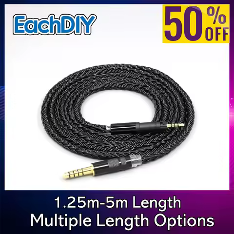 Braided Earphone Cable For Sennheiser HD599 HD569 HD 560S HD559 hd560s Headphone 16 Core Black 8860