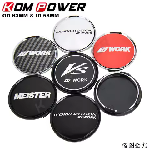 4PCS OD 63MM / ID 58MM Wheel Hub Cap WORK EMOTION MEISTER VS Emblem Wheel Center Cap Rim Cap Cover