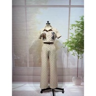 Jasmine > Long Pants Set With Polka Dot Pattern And Embroidered Dog Can Be Worn Often Cute A999