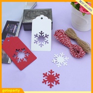 (Gotoparty) 50Pcs Christmas Tree Snowflake Hanging Kraft Paper Tags Card Rope Gift Wrapping