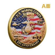 US 250th Anniversary of Independence Commemorative Coin Marine Corps Medal Metal Coin Military Coin