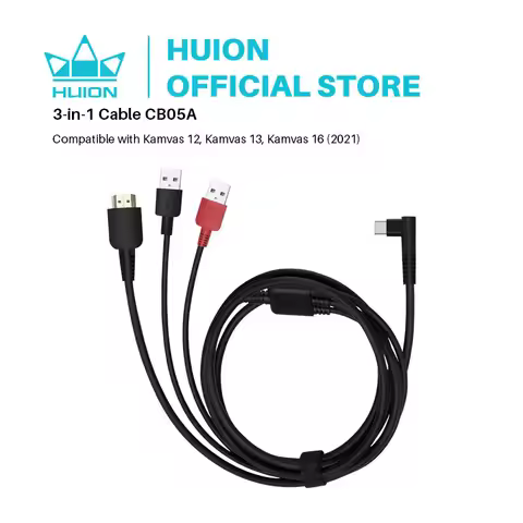 HUION CB05A 3-in-1 Cable, Compatible Kamvas 12, Kamvas 13, Kamvas 16 (2021)