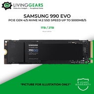 Samsung SSD 990 EVO M.2 PCIE NVME GEN4/5 SSD For Desktop/Notebook ( 1TB / 2TB )