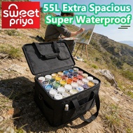 55L Art Toolbox Waterproof Storage Bag Black Outdoor Canvas Bag Camping Storage Bag Picnic Tool Bag