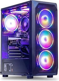 MXZ Gaming PC Desktop Computer, AMD Ryzen 5 5600, RTX 4060Ti, 16GB DDR4, NVME 1 T SSD, 6RGB Fans, Wi