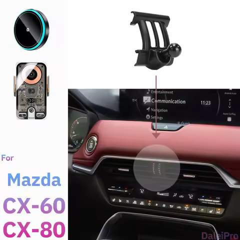 For Mazda CX60 CX80 CX-60 CX-80 Car Phone Holder Wireless Charger Magsafe Holder Auto Clamping Stron