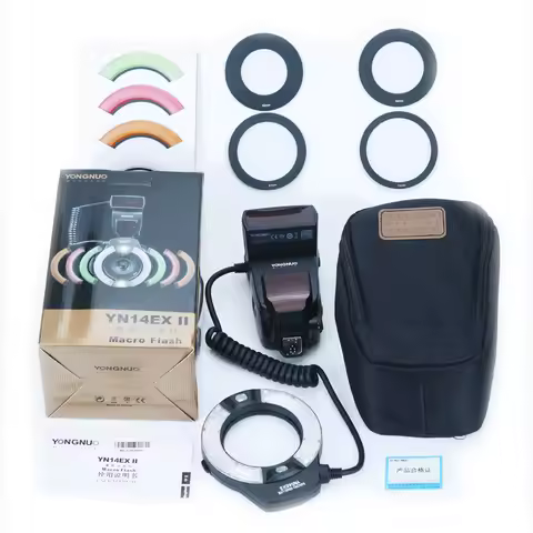 Yongnuo YN14EX II Macro LED Ring Flash Light M/TTL with 52mm 58mm 67mm 72mm Adapter Ring for Canon C