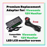 Premium Replacement Adapter 12V for viewsonic LED LCD MONITOR screen Omni VX2718 VX2728J VA2432-H VA
