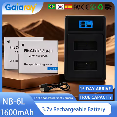 NB-6LH LED Dual Charger NB-6L Battery For Canon Powershot SX700 SX710 SX700HS S120 S110 SX170 IS S20