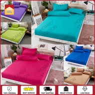 Plain Premium Cotton Queen Size 4in1 /Single Fitted 2in1 Cadar /Bedsheet Sets /Bedsheet Cadar Plain 