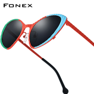 FONEX Titanium Sunglasses Women New in Trendy Fahion Brand Design Cateye Polarized Sun Glasses High-