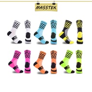 MASSTEK @Johor 1pair Stocking Cycling Socks MTB Bike Socks Breathable Road Bicycle Socks Outdoor Spo