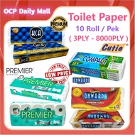 【New】KCA/Premier/Compact/Onwards Toilet paper Premium Bathroom Tissue(8000ply x 3Ply X 10 Rolls) PremiumToiletPaper