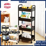 3/4/5 Tier Trolley Racks with Wheels Multifunction Storage Shelf Rack for Kitchen Office Home Book B