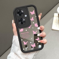 HP OPPO Reno 11F 5G Butterfly Mirror Phone Case Mirror Kesing Softcase Cesing Kasing Silikon Cute So