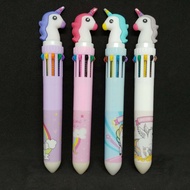 Pulpen 10 warna / Bolpen dengan karakter menarik pulpen unicorn - 1