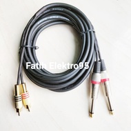 A PAIR OF MIXER TO POWER CABLES 2 JACKS AKAI TO 2 RCA 1 METER 5 METERS