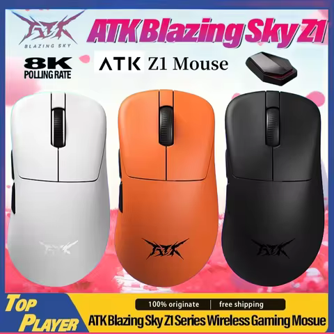 ATK Z1 Pro Max Ultra Wireless Gaming Mouse Customized Foot PAW3950 Ultra Smart Speed Wireless 8k Pol
