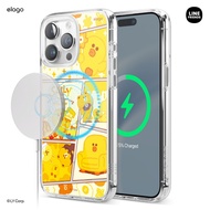 elago l LINE Friends Magnetic Hybrid Case Compatible for iPhone 15 Series, Durable Full Body Protect