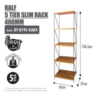 HOUZE - RALF Slim Storage Rack | Storage Shelf -  2 Tiers | 3 Tiers | 4 Tiers | 5 Tiers | 6 Tiers